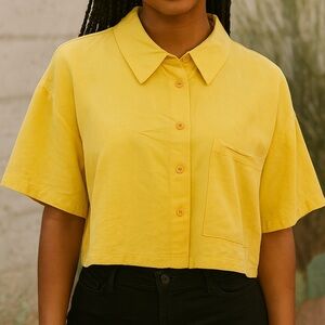 Zara Yellow Button-Down Shirt‎